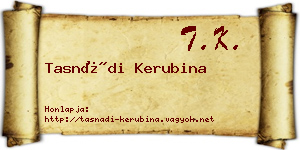 Tasnádi Kerubina névjegykártya